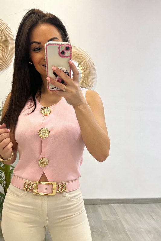 CHALECO CONCHAS ROSA