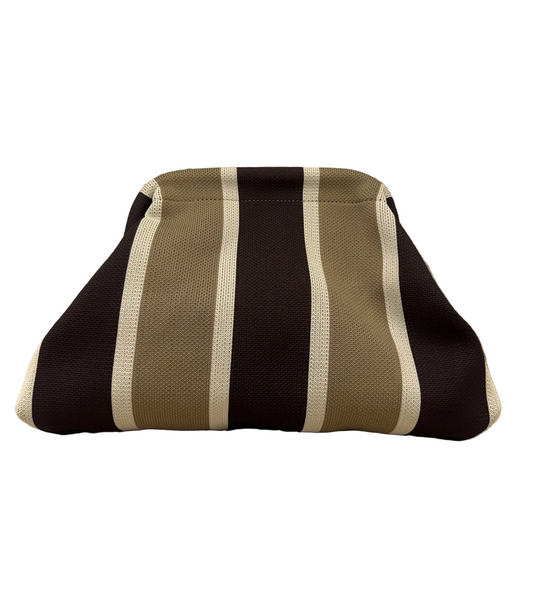 BOLSO RAYAS CHOCOLATE/TOPO