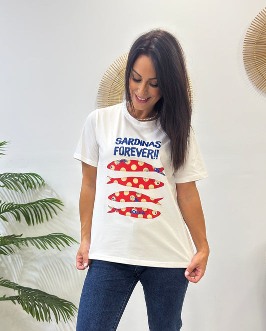 CAMISETA SARDINAS ROJO