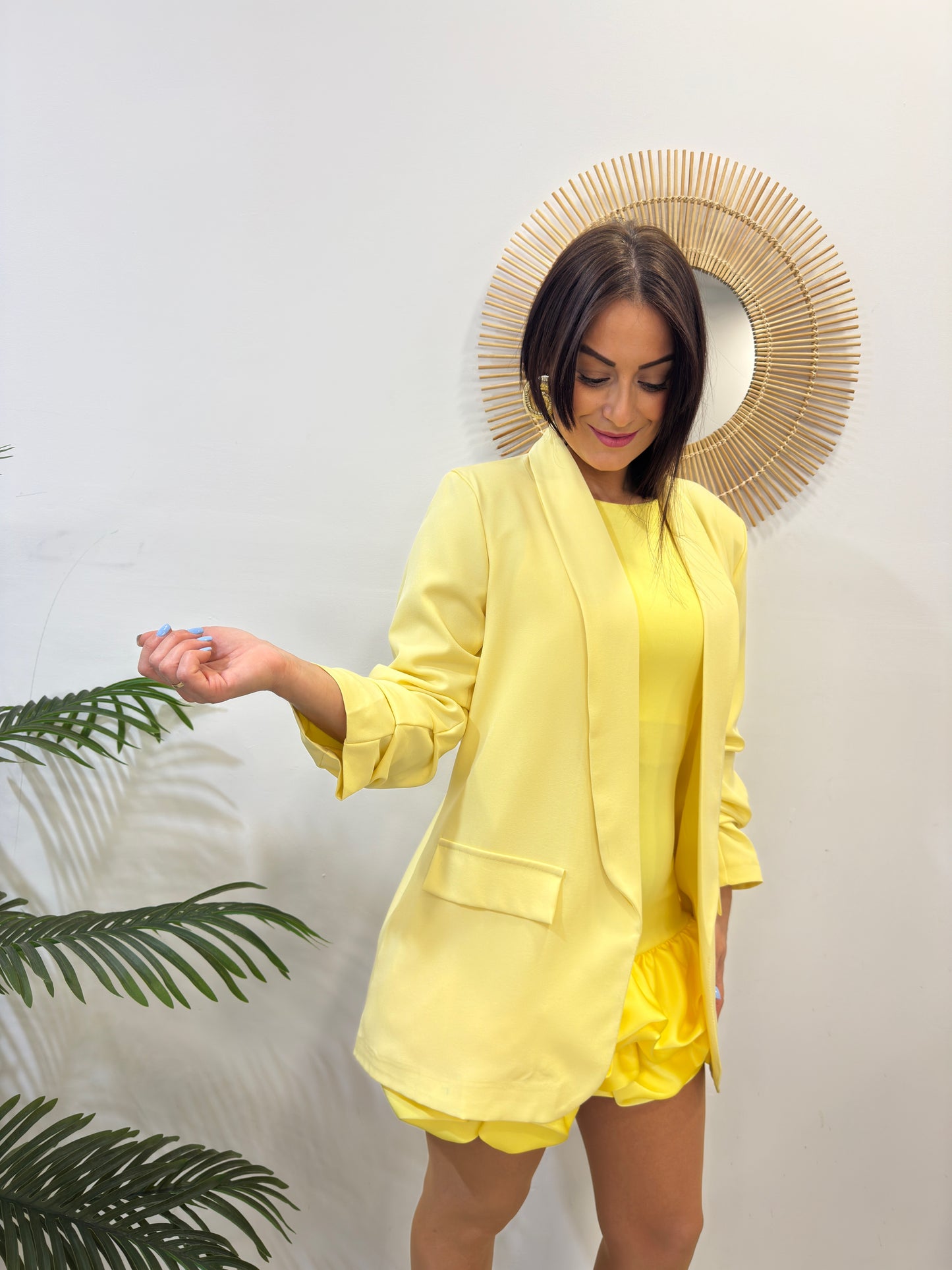 BLAZER AMARILLO MANGA FRUNCIDA