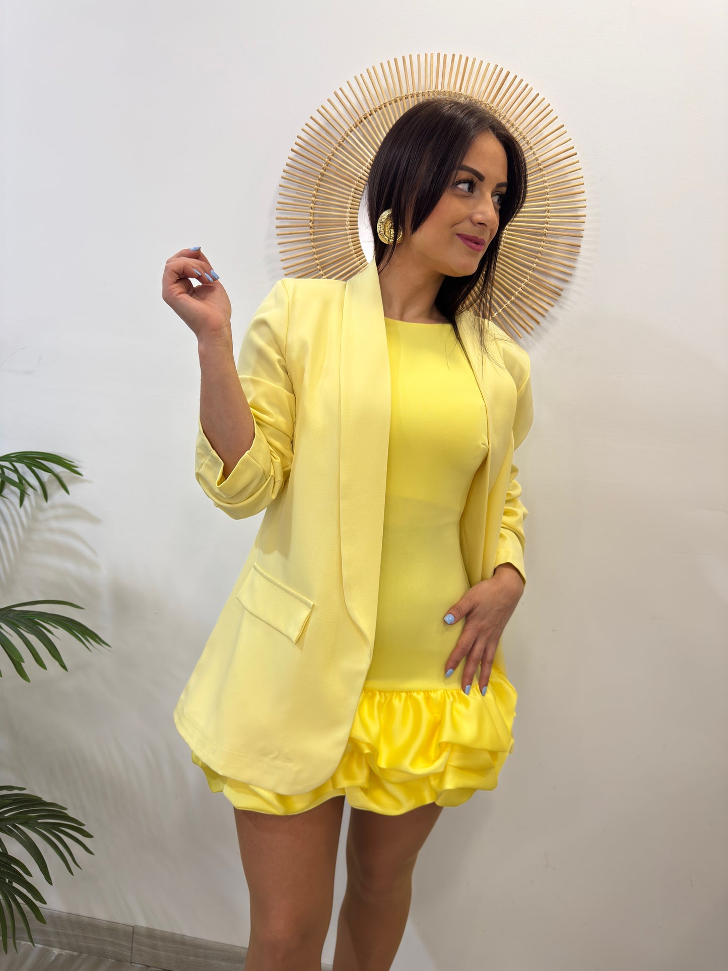 BLAZER AMARILLO MANGA FRUNCIDA