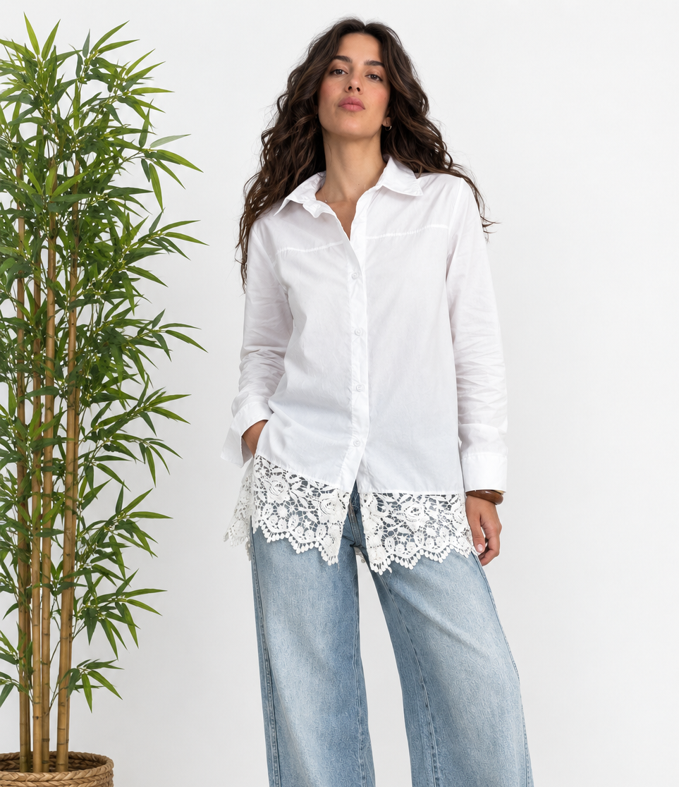 CAMISA BAJO CROCHÉ