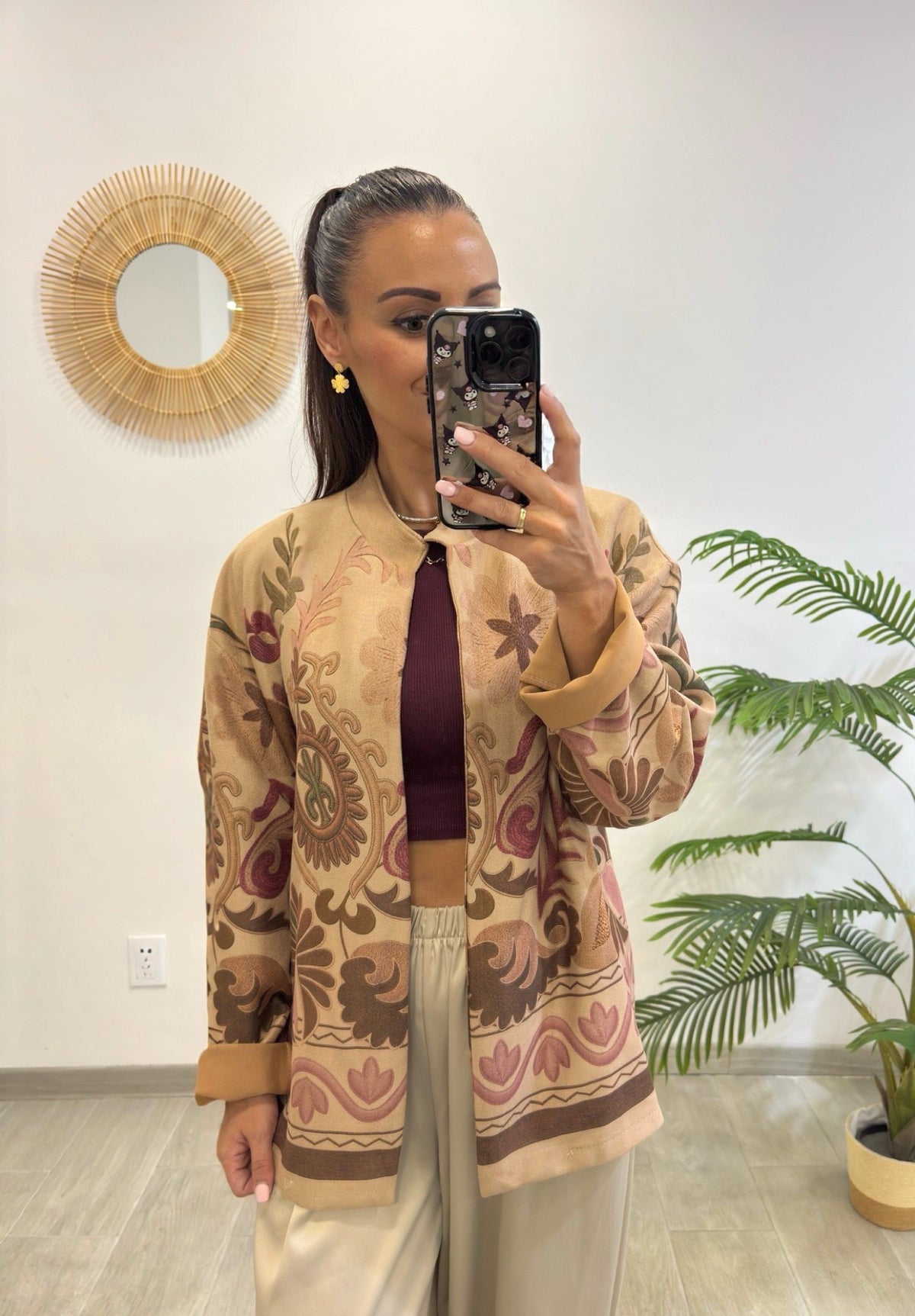 CHAQUETA ANTELINA ESTAMPADA