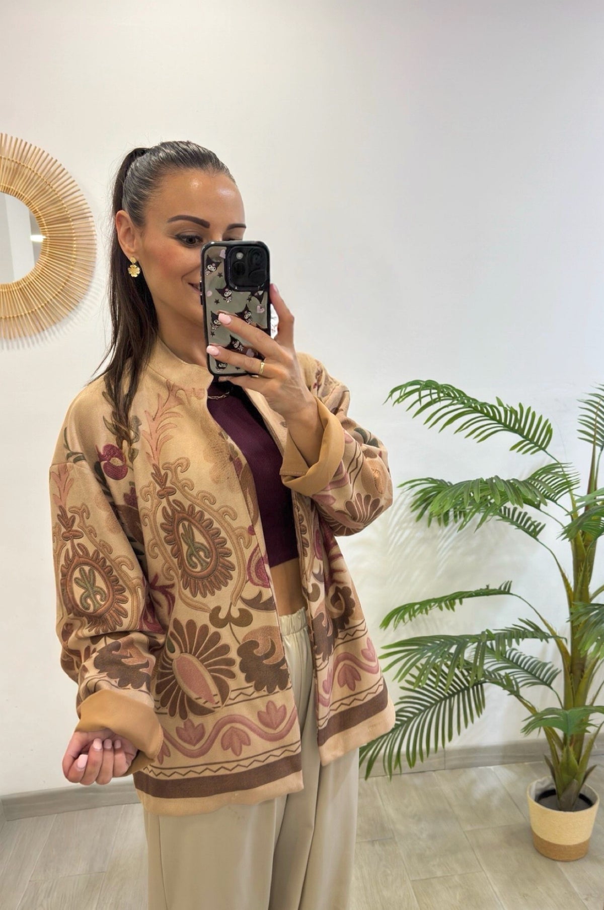CHAQUETA ANTELINA ESTAMPADA