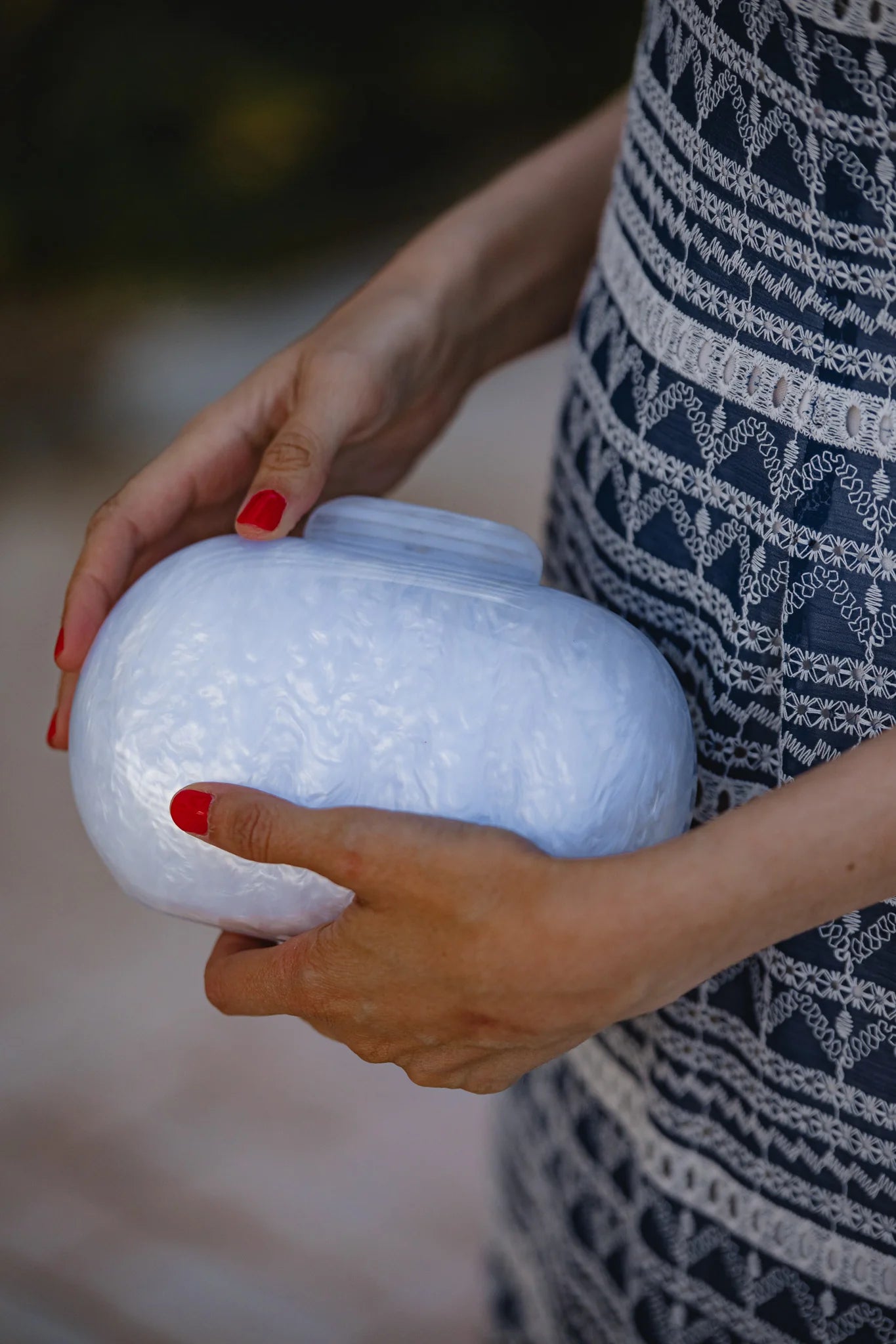 BOLSO FIESTA EFECTO NÁCAR BLANCO