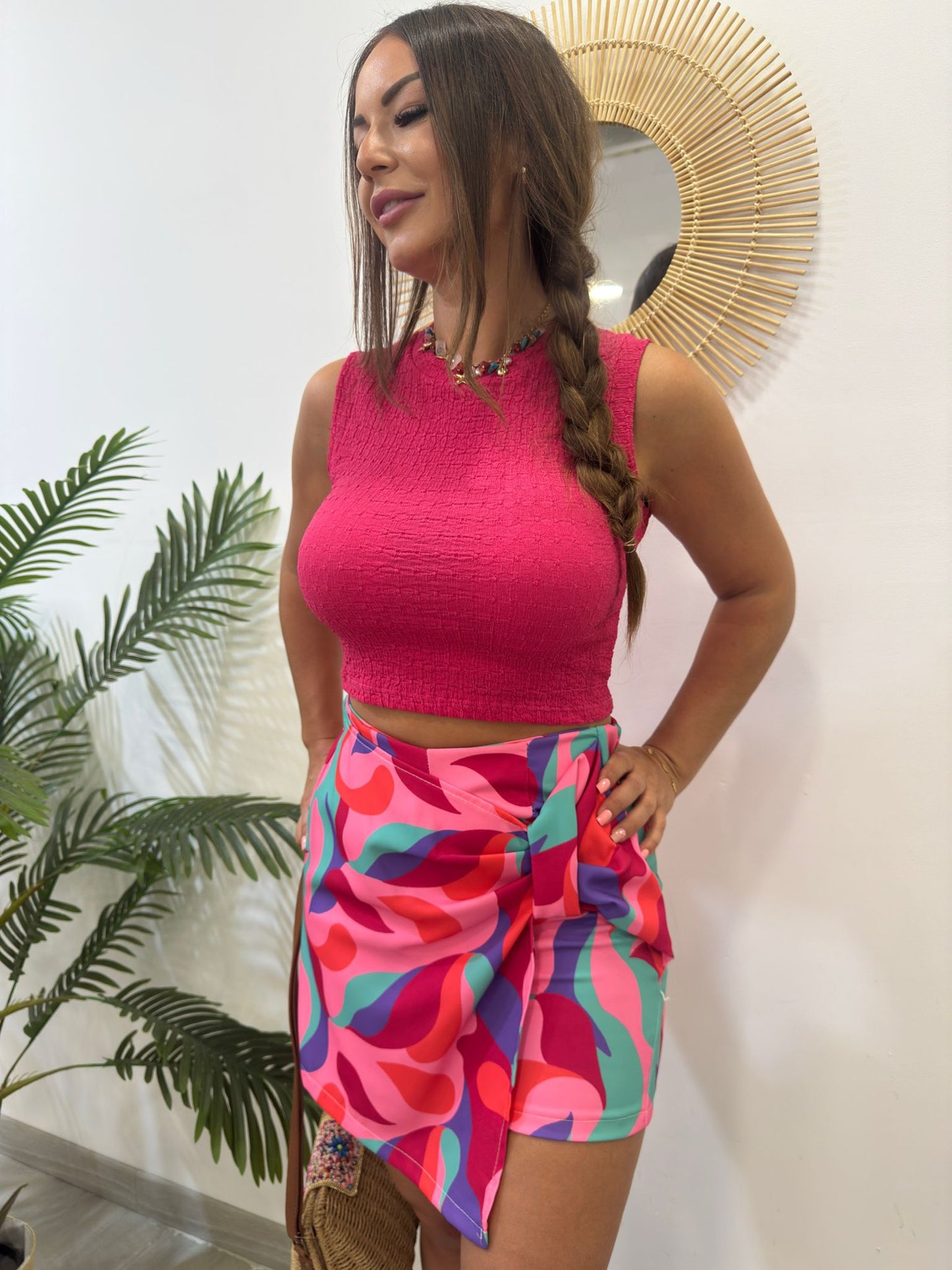 FALDA PANTALÓN MINI MULTICOLOR