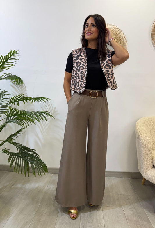 PANTALÓN PINZAS ANCHO  CON CINTURÓN