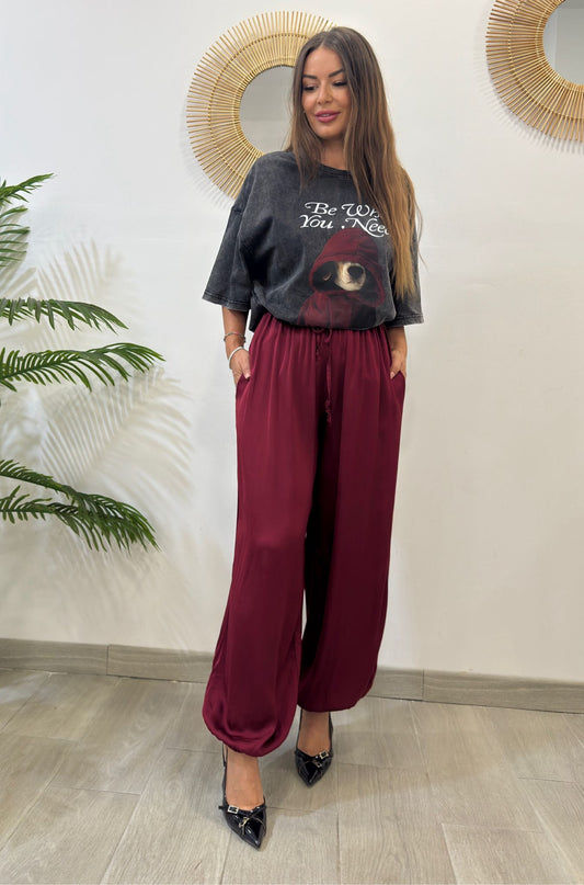 PANTALÓN SATÉN CORDÓN
