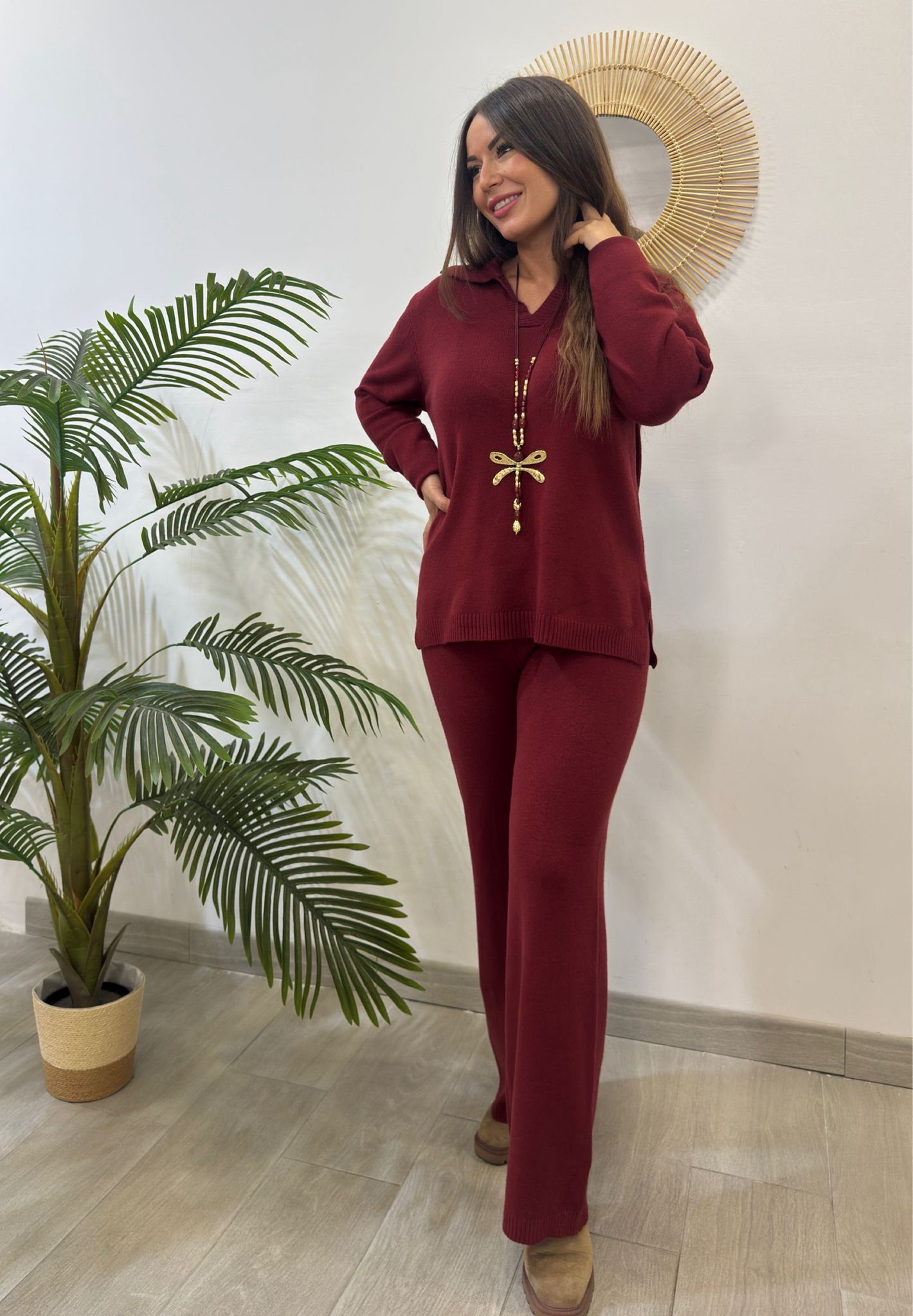 CONJUNTO CUELLO POLO BURDEOS - Lolitas