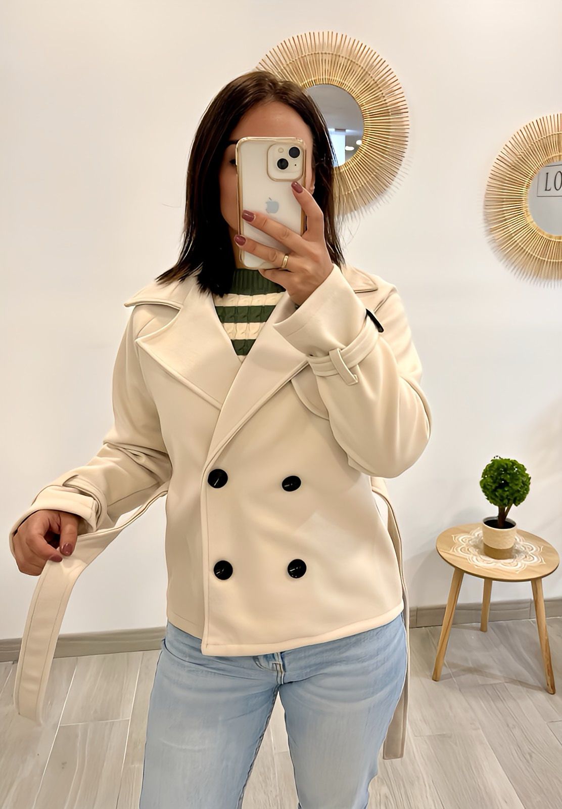 CHAQUETA PAÑO BEIGE